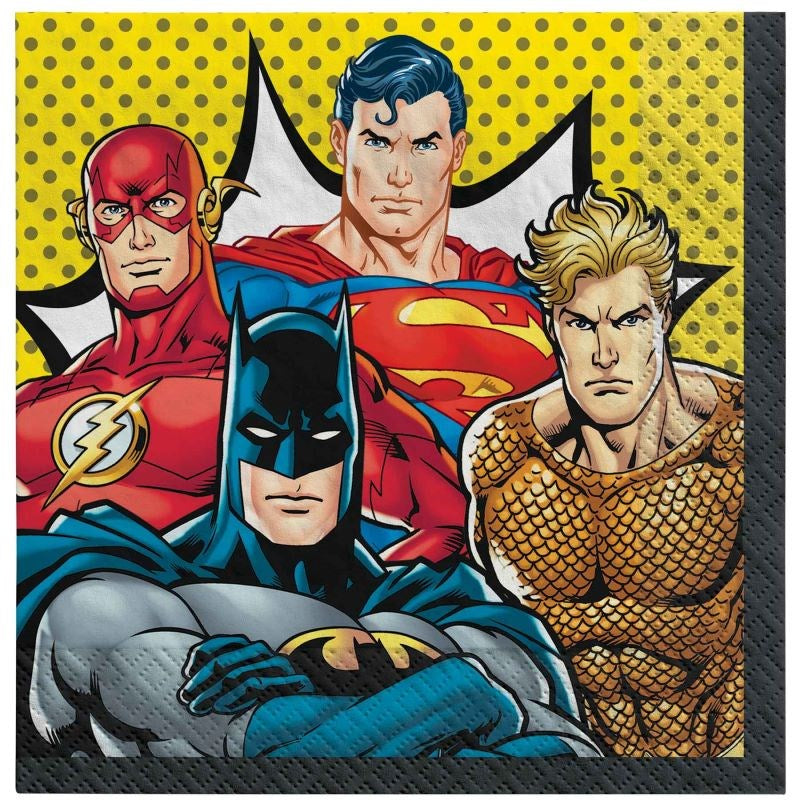 Justice League Heroes Unite Lunch Napkins (PK16)