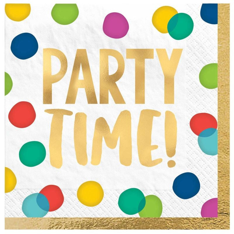 Happy Dots Party Time Lunch Napkins (PK16)