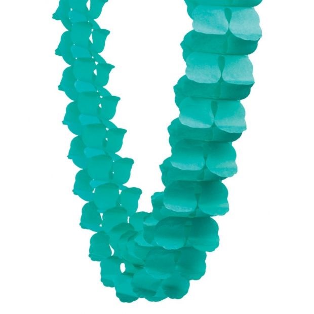 Classic Turquoise Paper Honeycomb Garland