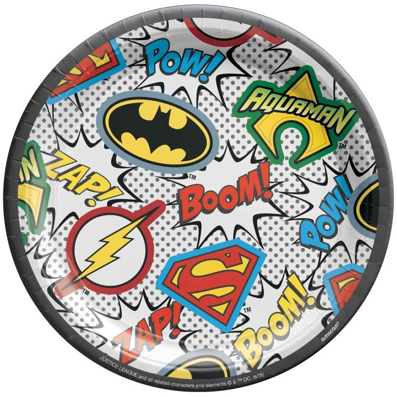 Justice League Heroes Unite Small Paper Plates (PK8)