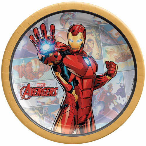 Anagram Avengers Powers Unite Iron Man 17cm Round Paper Plates