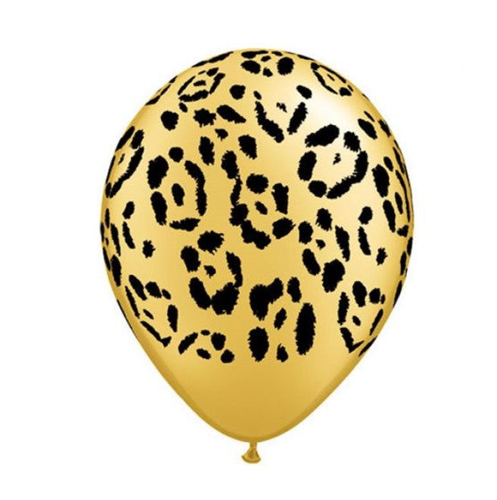 Qualatex Leopard Spots Gold Animal Print Regular Latex Balloon
