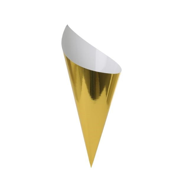 Classic Metallic Gold Snack Cone (PK10)