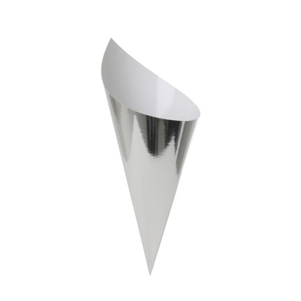 Classic Metallic Silver Snack Cone (PK10)
