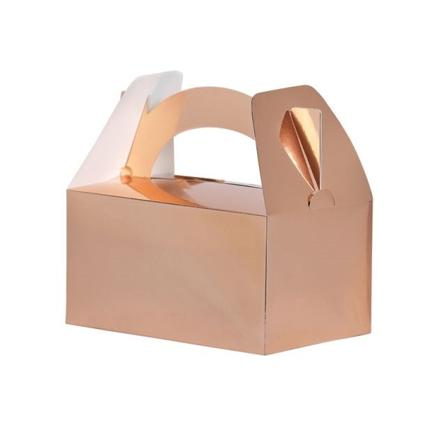 Classic Metallic Rose Gold Paper Lunch Box (PK5)