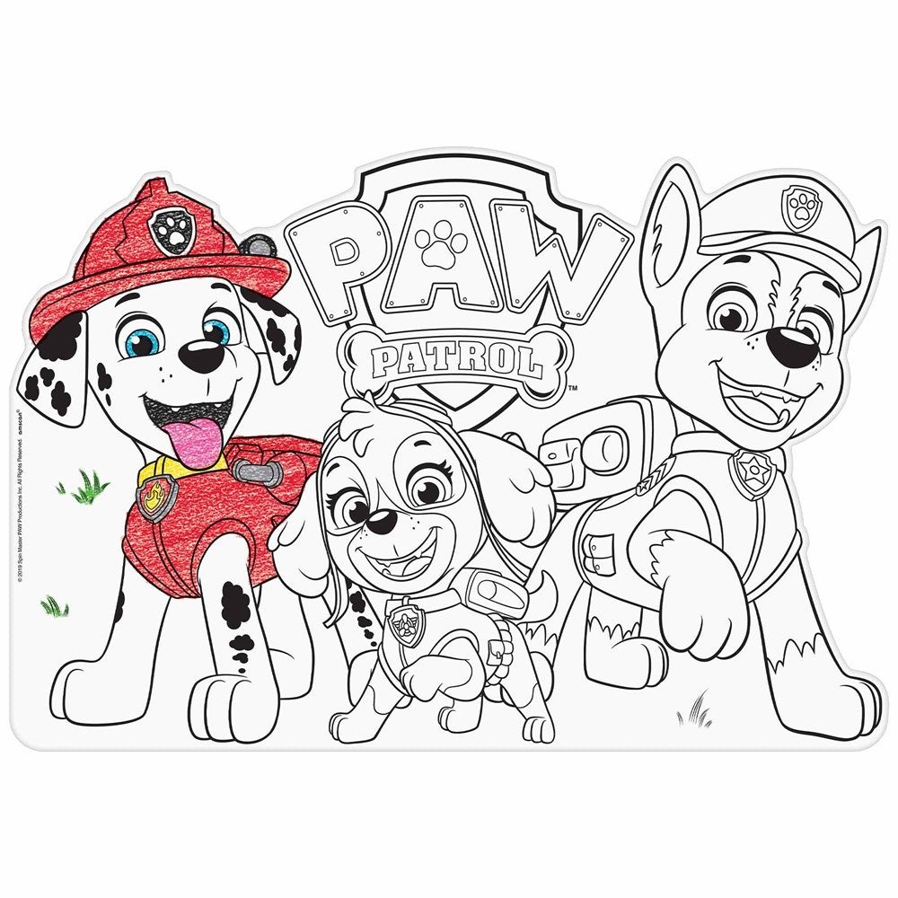 Amscan Paw Patrol Adventures Colour In Placemats (PC8)