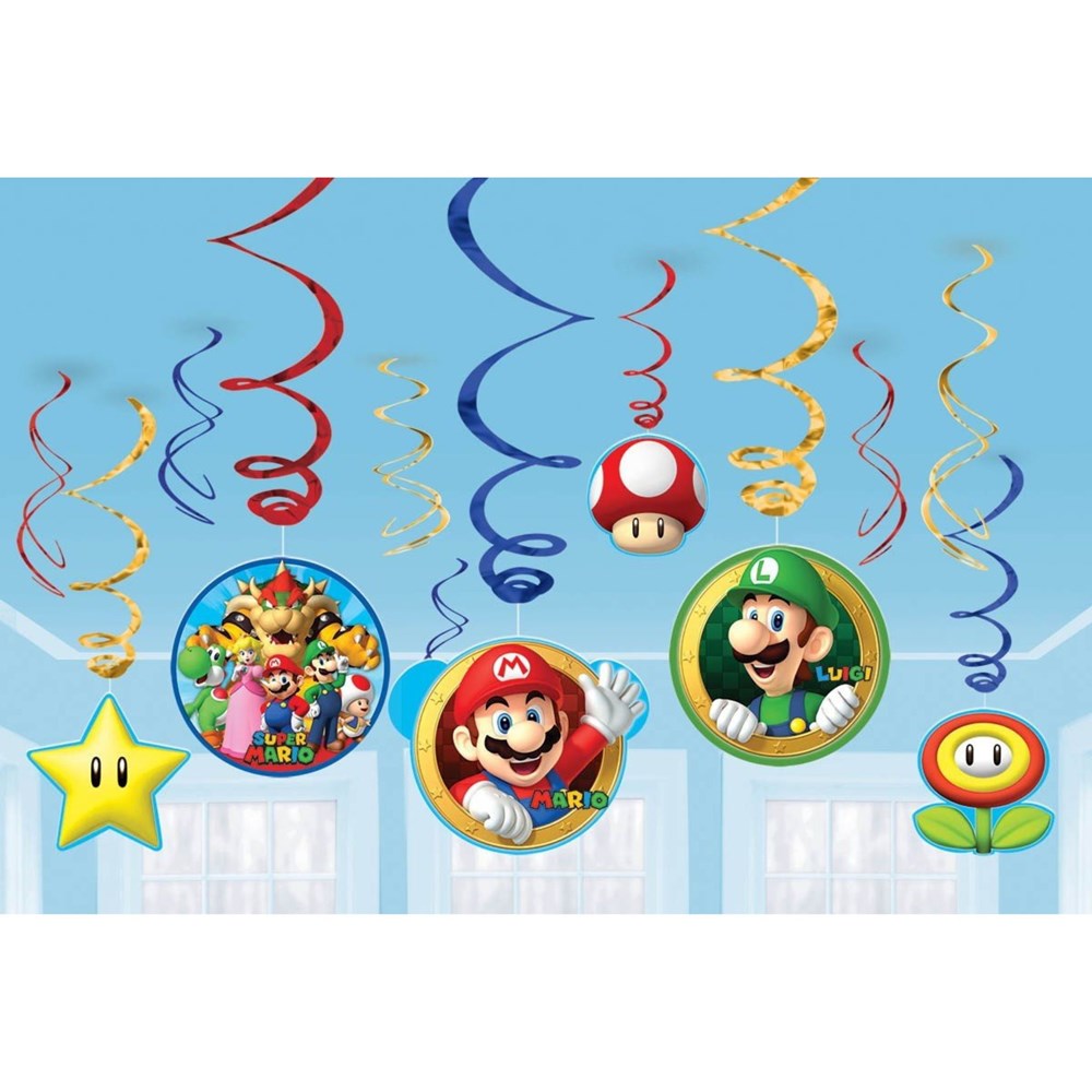 Amscan Super Mario Brothers Swirl Value Pack