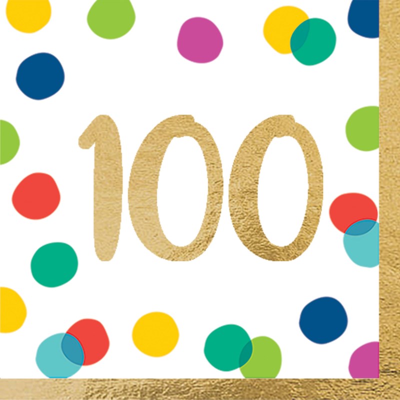Happy Dots 100th Napkins (PK16)