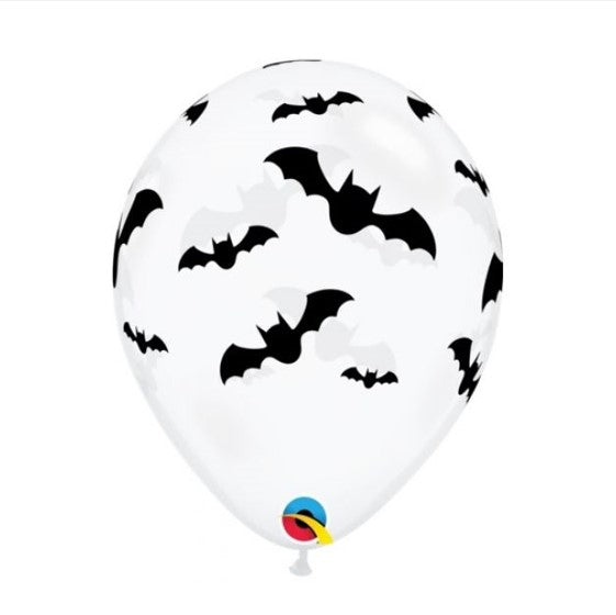 Qualatex  Clear Bat Print Halloween theme latex balloon