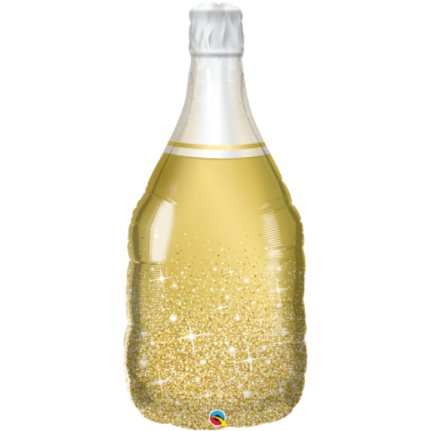 Qualatex Golden Bubbly Wine Bottle Foil Balloon