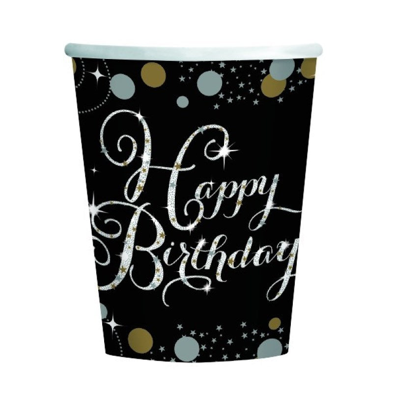 Sparkling Celebration Happy Birthday Cups (PK8)