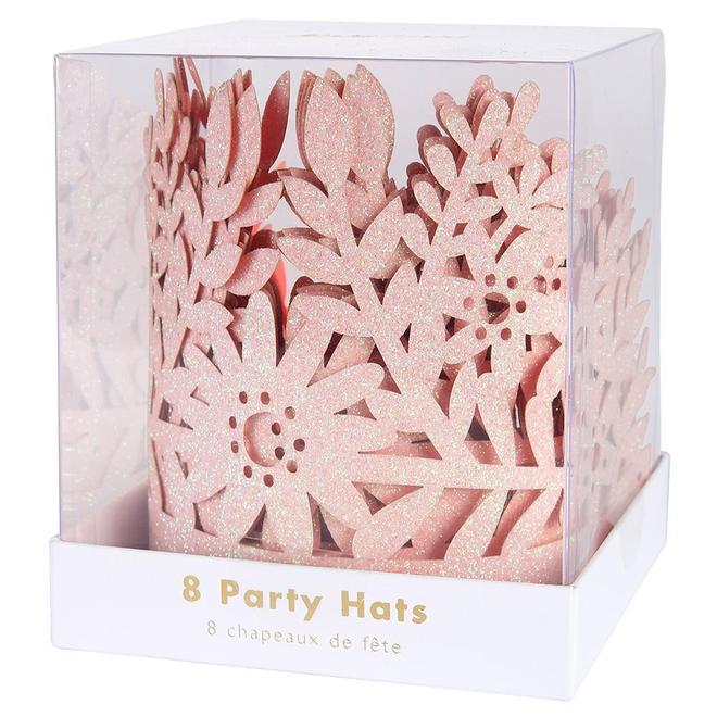 MeriMeri Pink Glitter Crown PK8 in Package