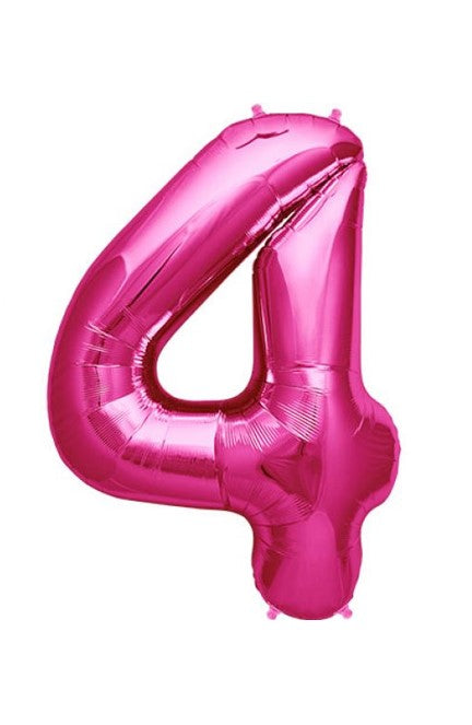 Qualatex 34" Pink Foil number balloon 4