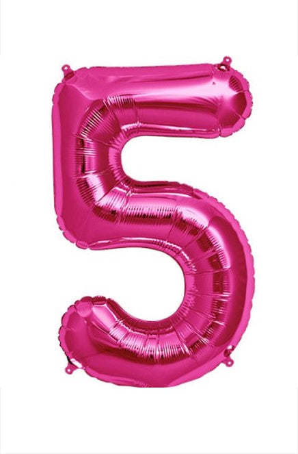 Qualatex 34" Pink Foil number balloon 5