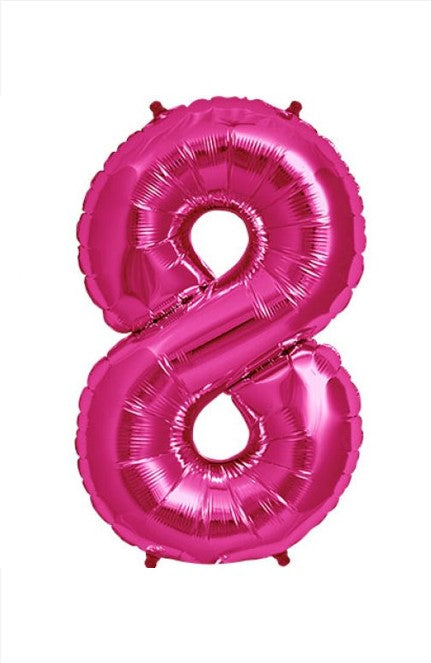 Qualatex 34" Pink Foil number balloon 8