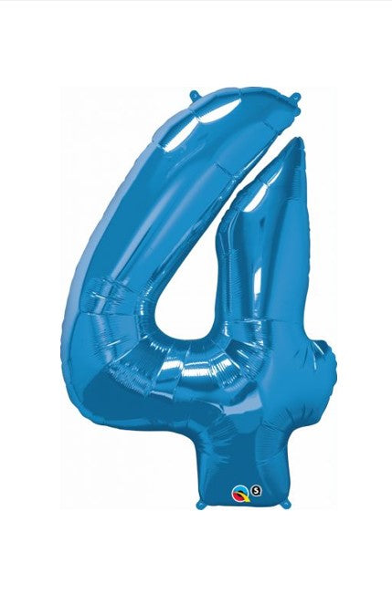 Qualatex 34" Sapphire Blue Foil Number 4 Balloon