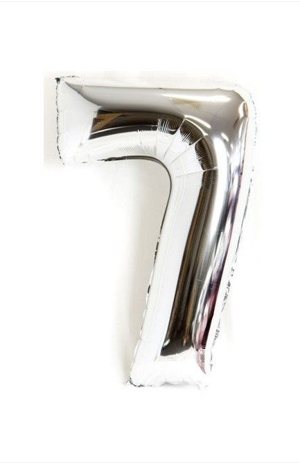 40" Silver Foil Number 7 Balloon