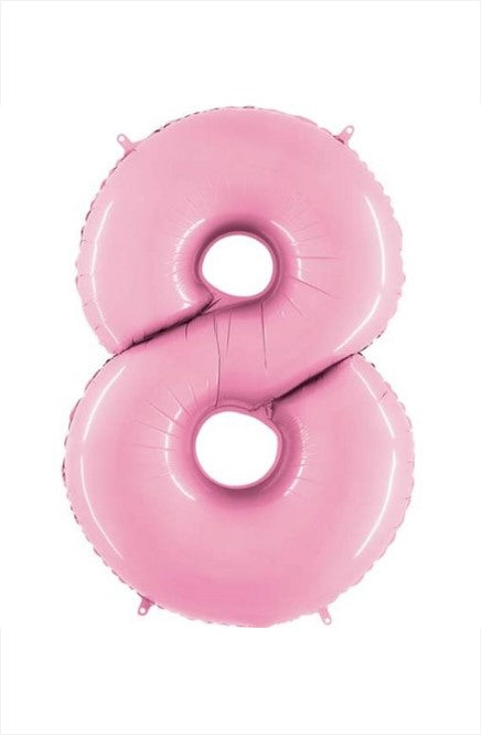 40" Pastel Pink Foil Number 8 Balloon