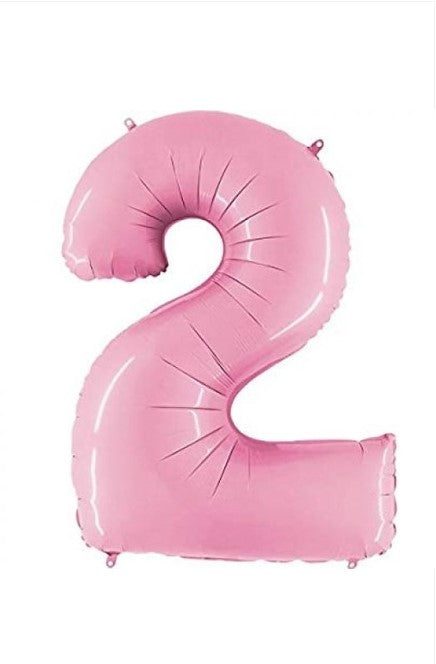 40" Pastel Pink Foil Number 2 Balloon