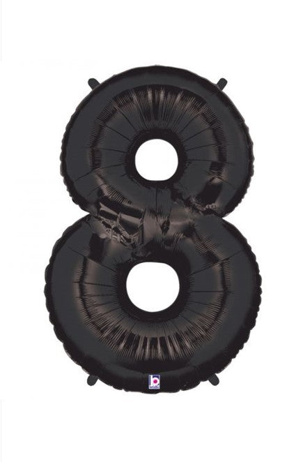 Betallic 40" Black Foil Number 8 Balloon 