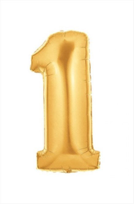 My Party Box Foil Number 1 Balloon Gold