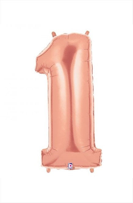 My Party Box Foil Number 1 Balloon Rosegold
