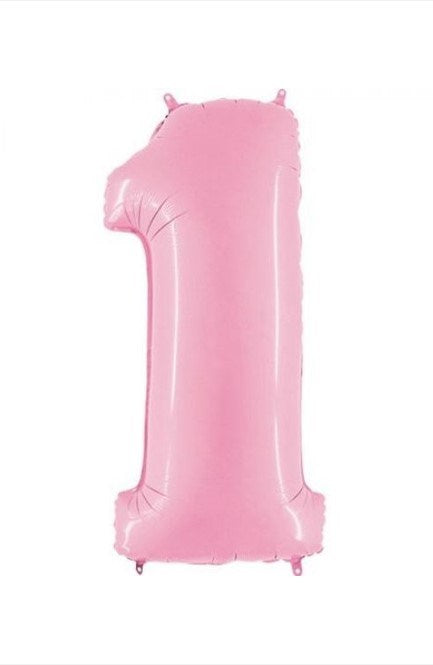 My Party Box Foil Number 1 Balloon Pastel Pink