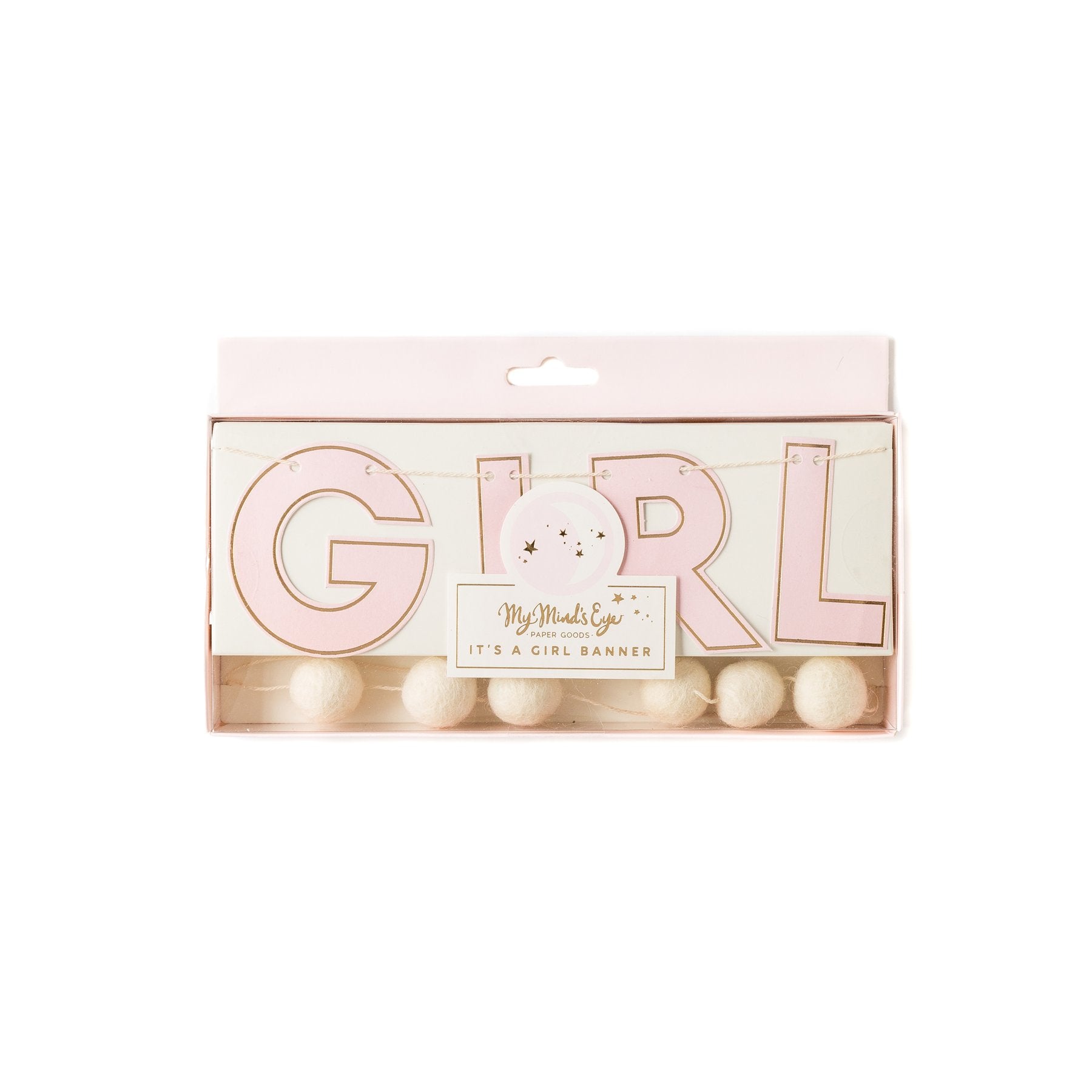 My Mind's Eye Baby Girl in Pink Banner in Package