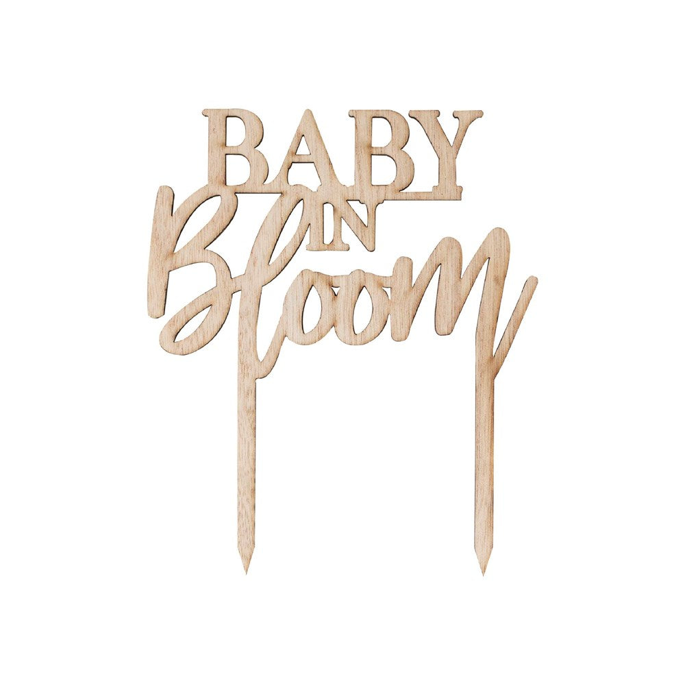 Baby in Bloom Wooden Baby Shower cake Topper