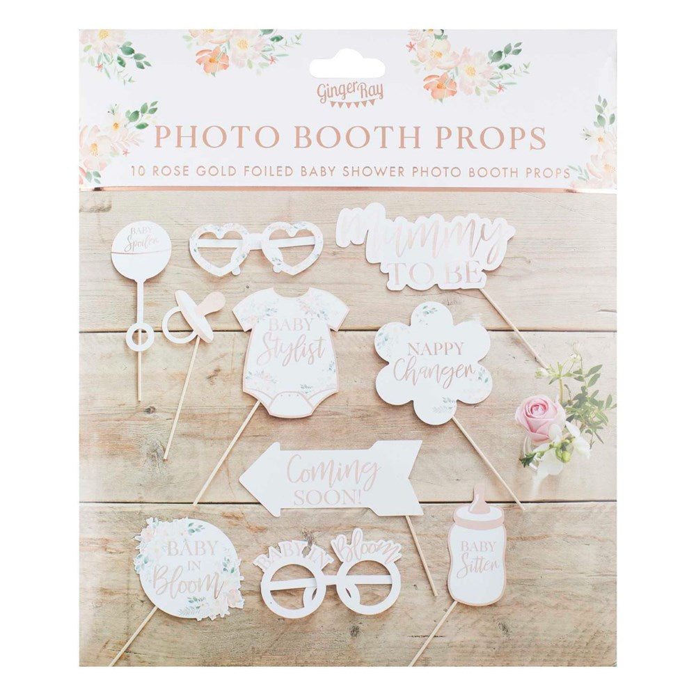 Baby in Bloom Baby Shower Photo booth Props in Package