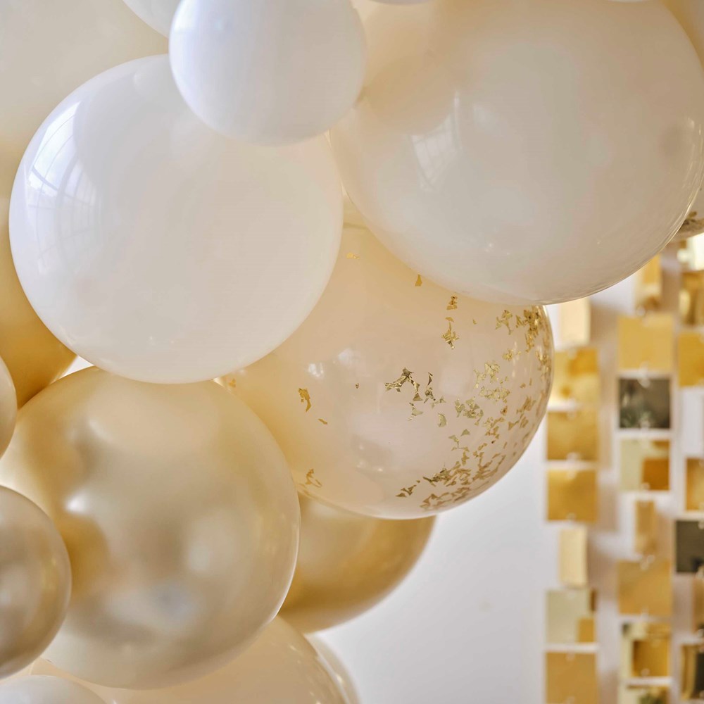 Black, Nude & Champagne Gold Balloon Garland Pack