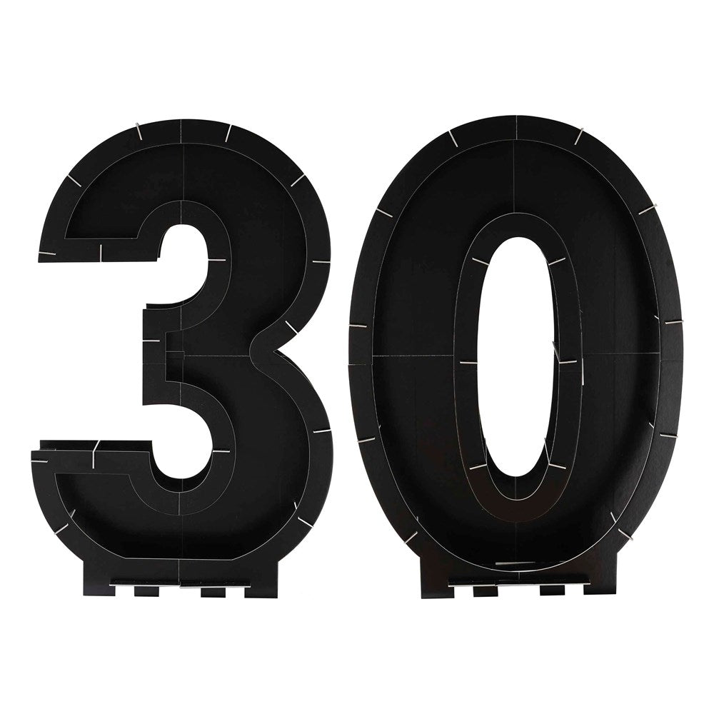 Black 30th Balloon Mosaic Frame Decoration without balloons