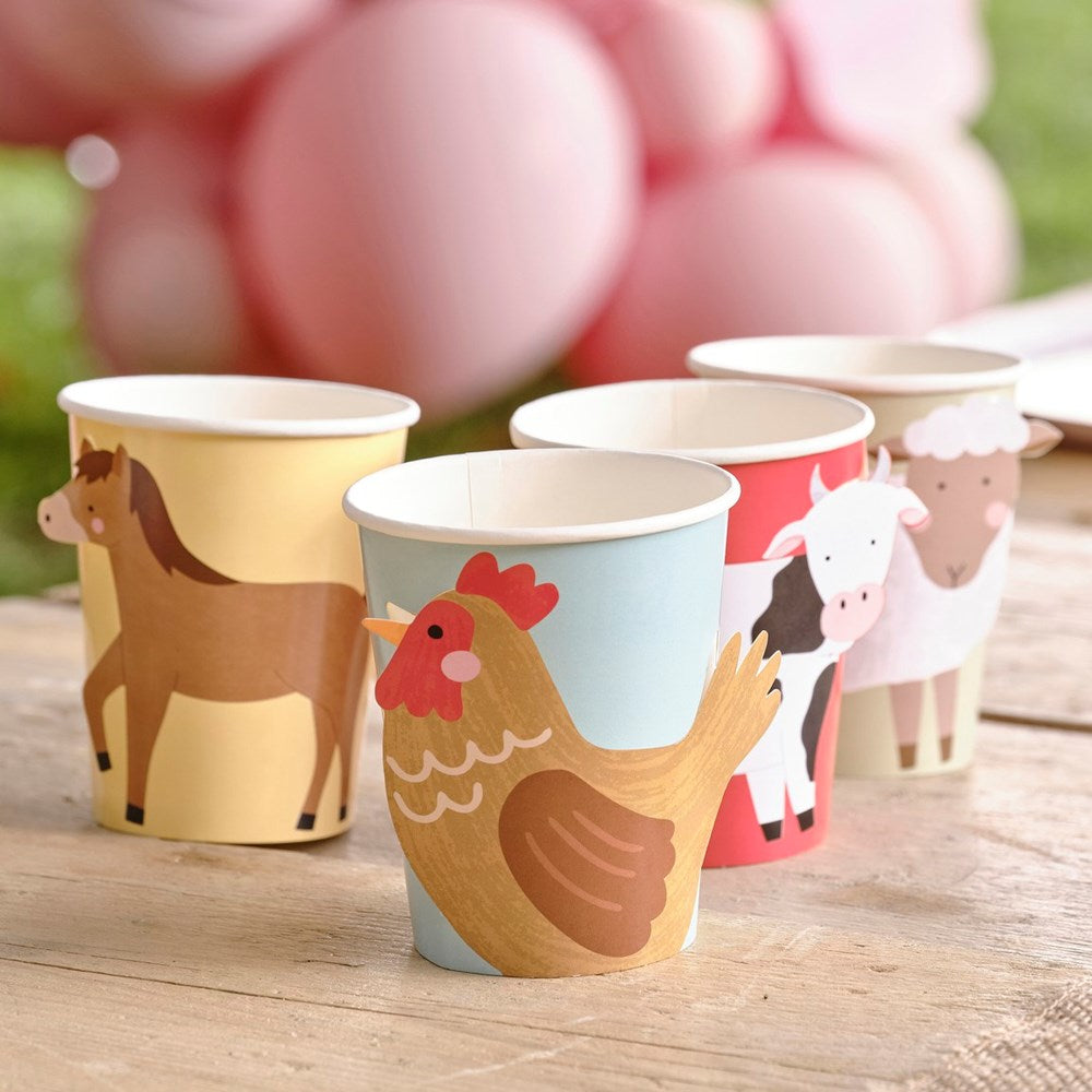 Ginger Ray Farm Friends Party Cups (PK8)