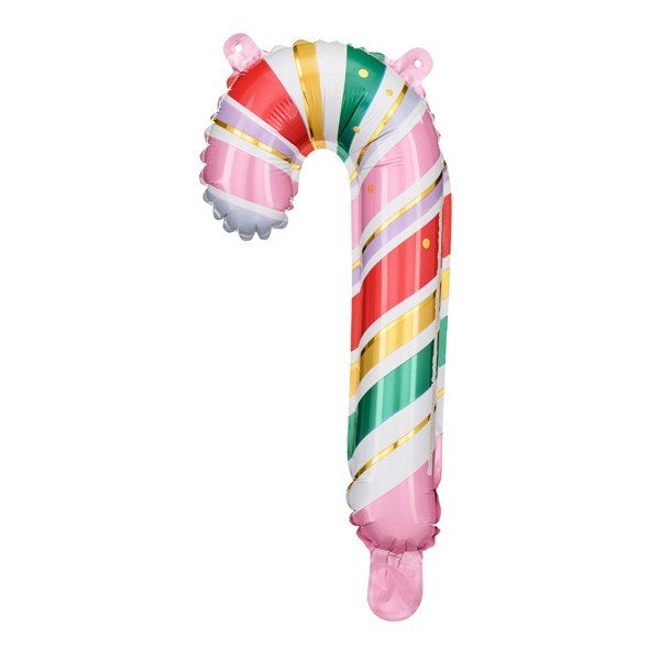 Small Pastel Rainbow Candy Cane Foil Balloon (PC5) - Air Filled