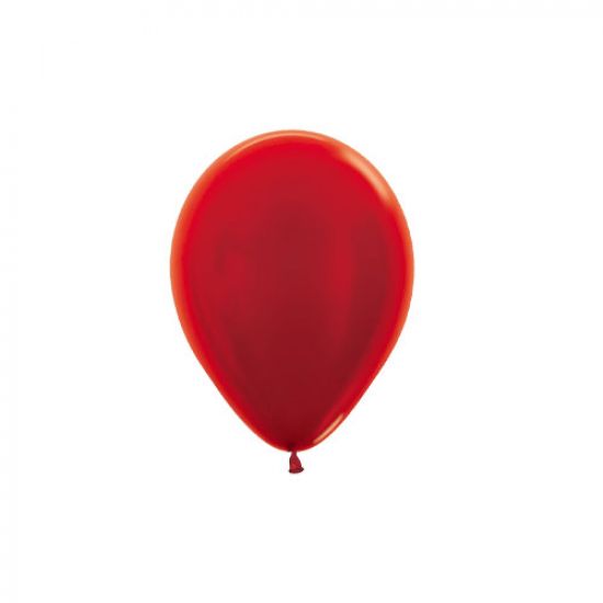 Sempertex 5" 12cm Metallic Red Mini Latex Balloon