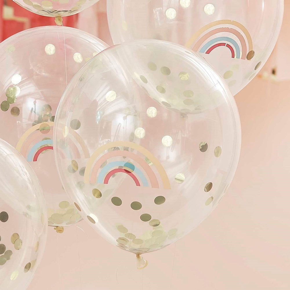 Happy Everything Rainbow Printed Confetti Balloon Bundle (PK5)