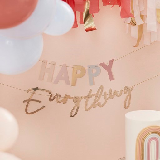 Ginger Ray Happy Everything Pastel and Gold Party Bunting