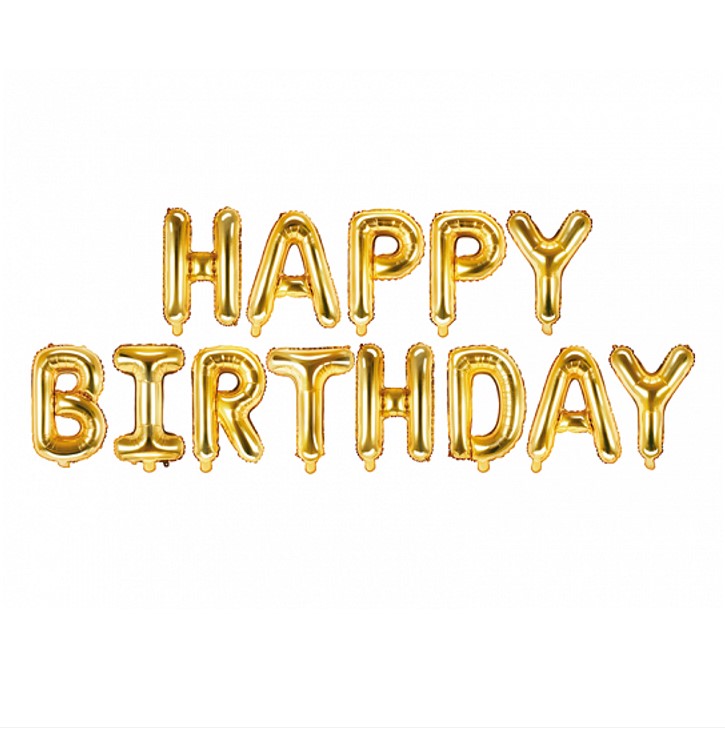 Gold Happy Birthday Foil Balloon l Letter Balloon l My Party Box ...
