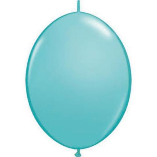 6Qualatex 6" 15cm Fashion Caribbean Blue Mini Quicklink Latex Balloon