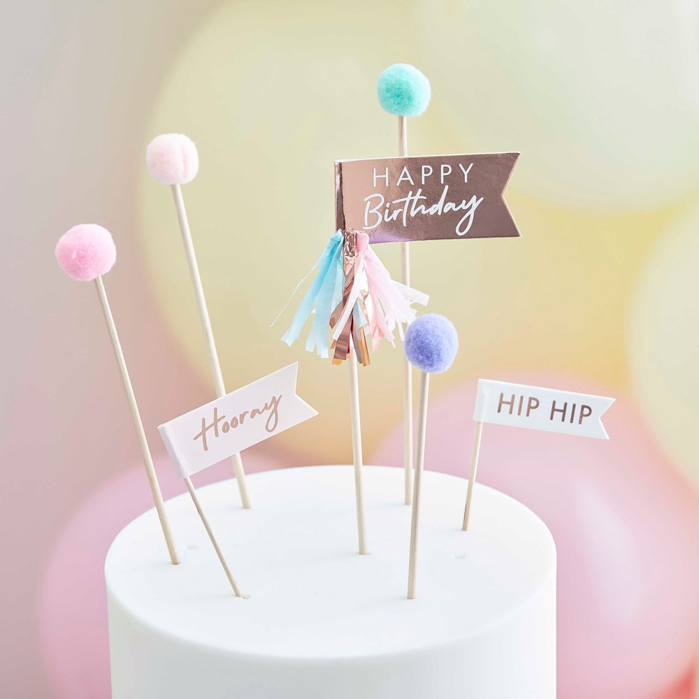 Ginger Ray Mix It Up Happy Birthday Pastel Cake Topper