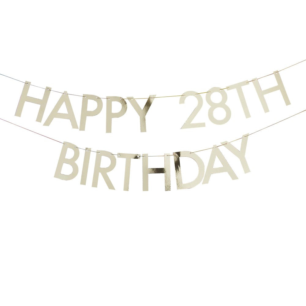 Ginger Ray Mix It Up Gold Customisable Happy Birthday Bunting Banner