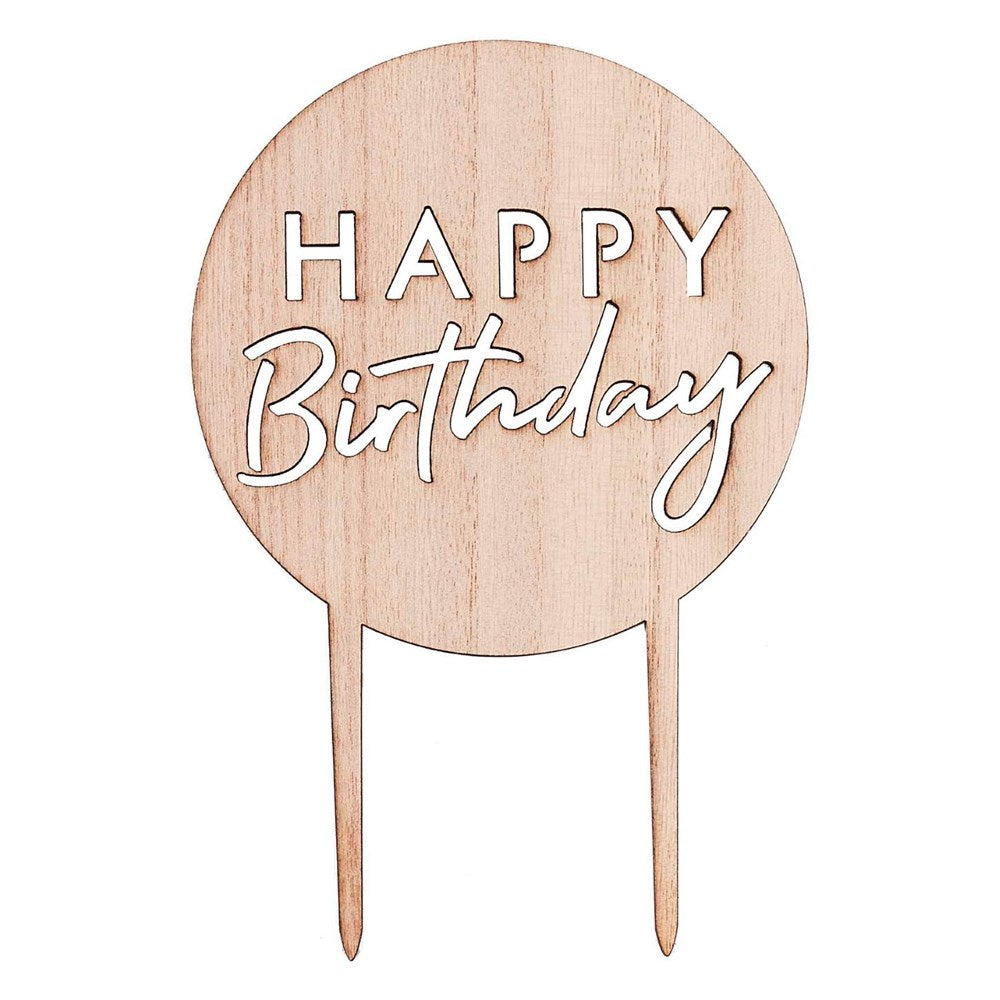 Ginger Ray Mix It Up Happy Birthday Wooden Cake Topper