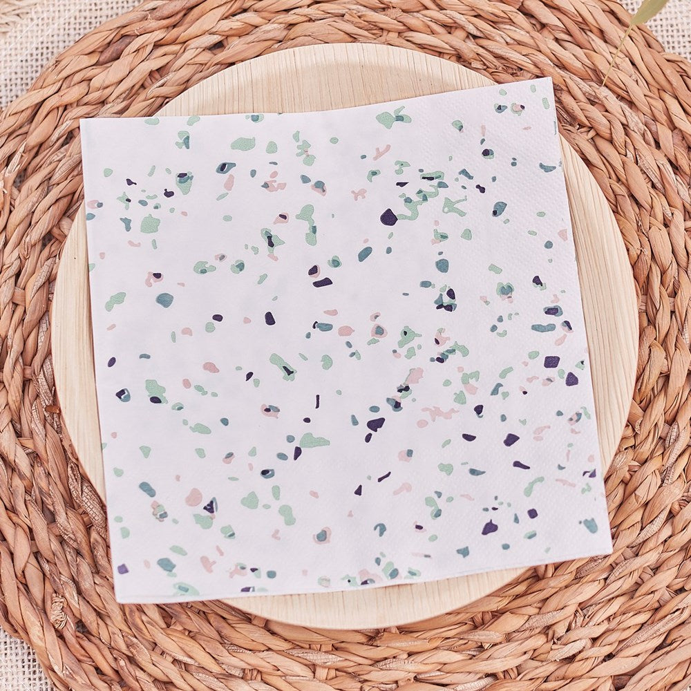 Ginger Ray Mix It Up Paper Napkins Terrazzo (PK16)