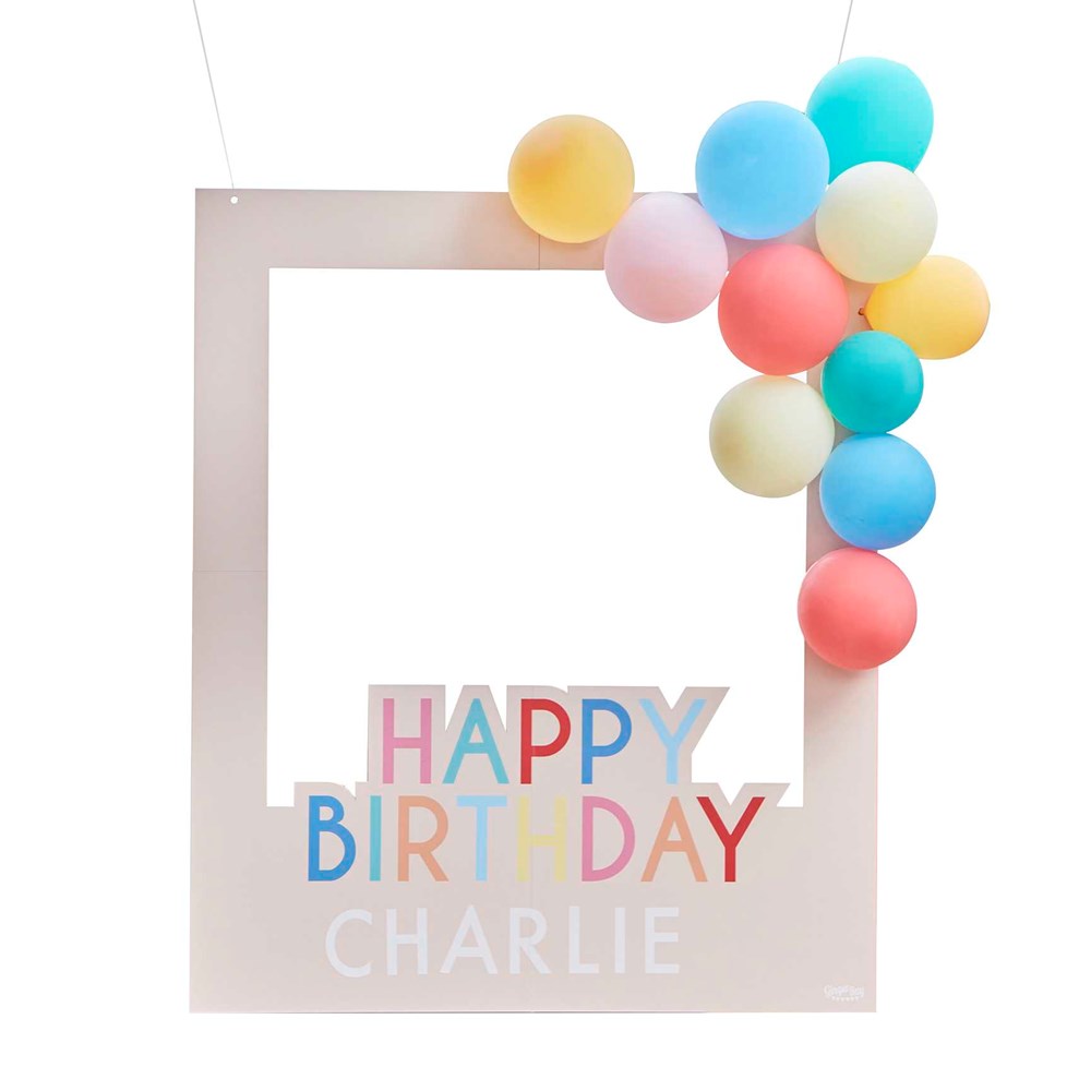 Ginger Ray Mix It Up Photo booth frame Card with Bright Balloons