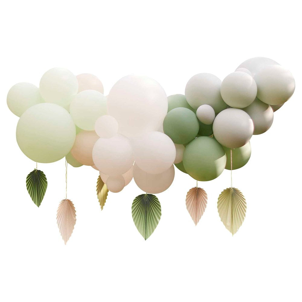 Ginger Ray Mix It Up Mint Balloon Garland with Paper Fans