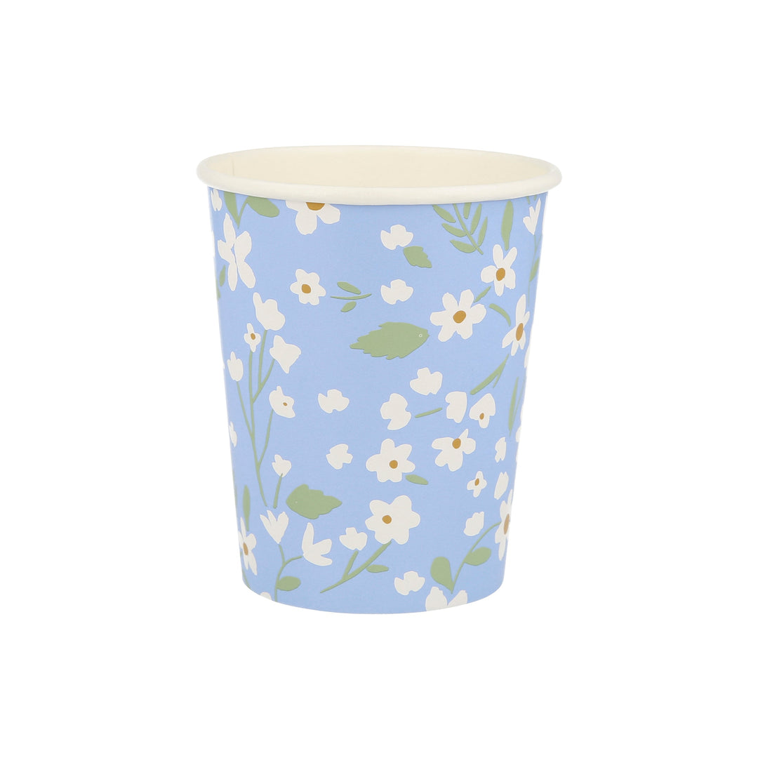 MeriMeri Ditsy Floral Cups (PK12)  in blue