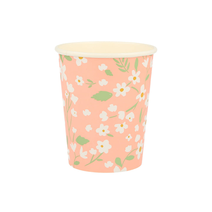 MeriMeri Ditsy Floral Cups (PK12)  in coral
