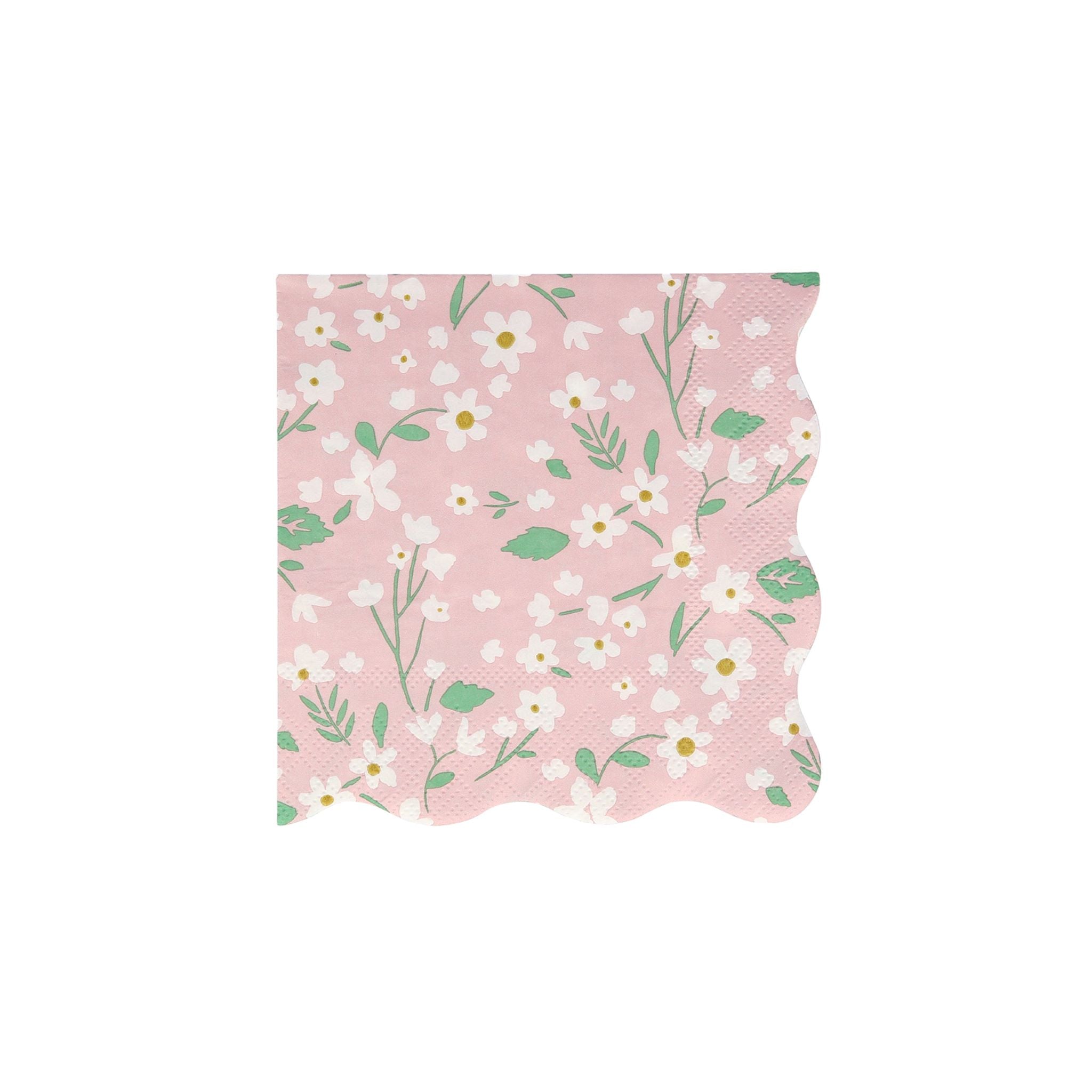 MeriMeri Ditsy Floral Small Napkins (PK20) in pink