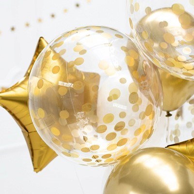 Orbz Balloon with dots - Gold