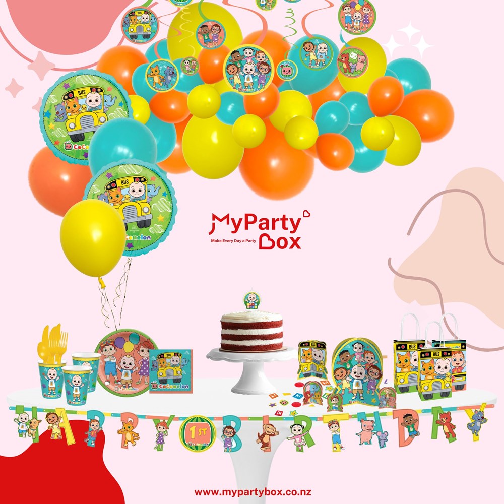 My Party Box Cocomelon Party Box with assorted decoration and Balloon garland Kit